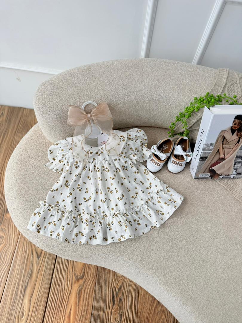 کد ۲۷۰۸ پیراهن کنفی بهار سفید