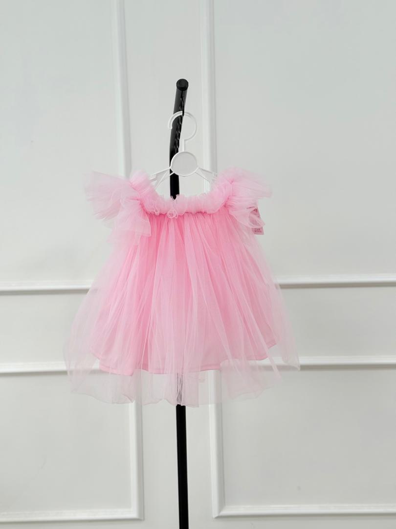 کد 2741 پیراهن تولدی توری صورتی طرح ملینا