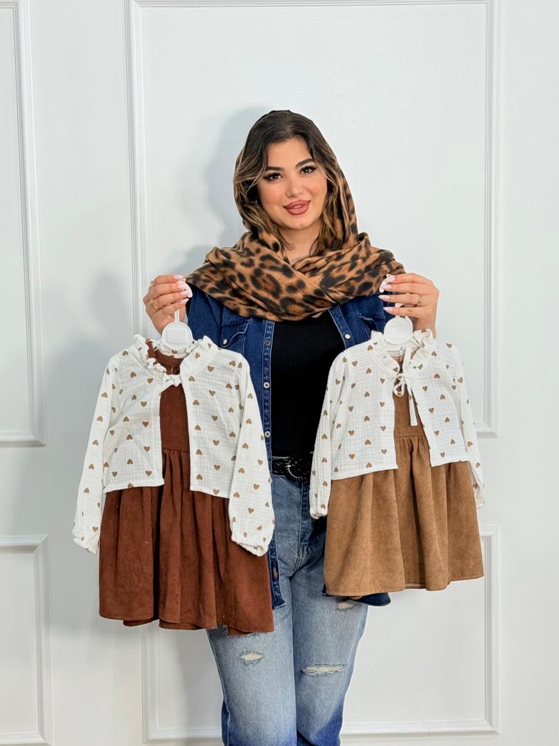 کد ۲۷۵۳ کت موسلین + سارافون کبریتی طرح قلب