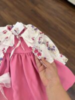 کد ۲۷۶۱ کت سارافون شکوفه صورتی طرح هانا - Image 5