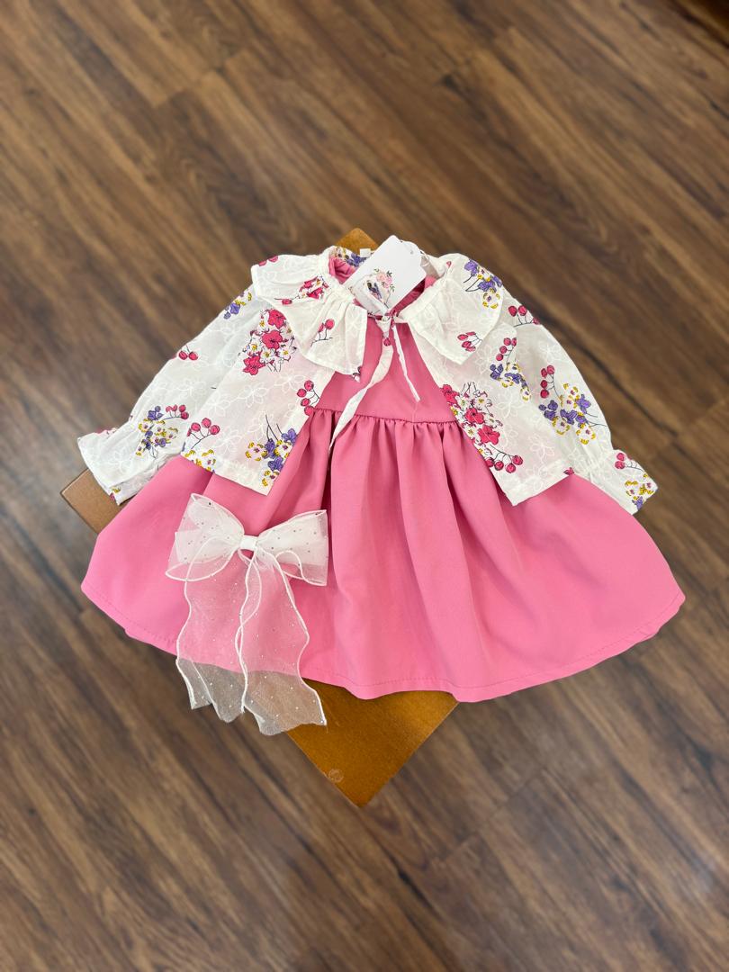 کد ۲۷۶۱ کت سارافون شکوفه صورتی طرح هانا