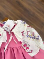 کد ۲۷۶۱ کت سارافون شکوفه صورتی طرح هانا - Image 6