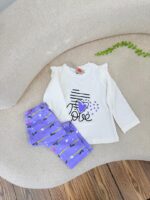 کد ۲۷۶۳ بلوز شلوار قلبی خط خطی - Image 4