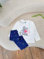 کد ۲۷۶۳ بلوز شلوار قلبی خط خطی - Image 3