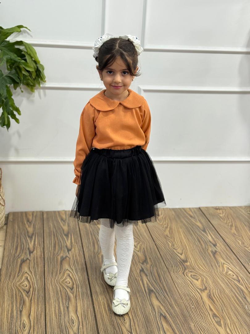 کد 2773 بلوز دامن لینن طرح هالوین