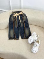 کد ۲۷۹۶ شلوار جین بگ طرح سرخ پوستی