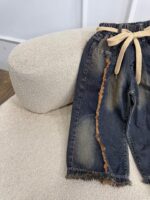 کد ۲۷۹۶ شلوار جین بگ طرح سرخ پوستی - Image 3