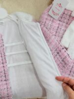 کد ۲۸۰۰ سارافون +کت شنل چهارخونه صورتی - Image 5