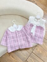 کد ۲۸۰۰ سارافون +کت شنل چهارخونه صورتی