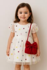 کد ۲۸۰۵ پیراهن سفید با ستاره های رنگی - Image 2