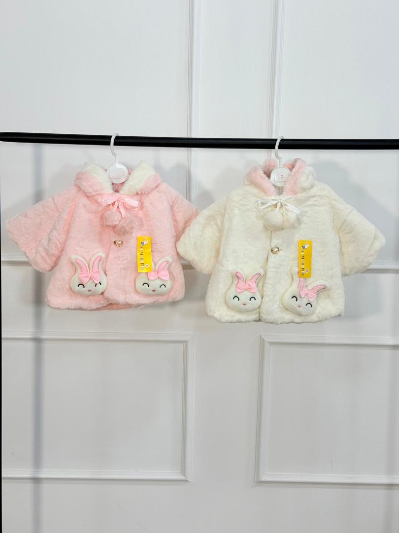 کد 2831 شنل وارداتی طرح خرگوش پاپیون صورتی