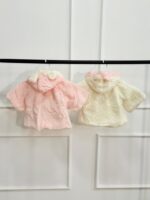 کد 2831 شنل وارداتی طرح خرگوش پاپیون صورتی - Image 2