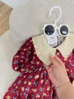 کد ۲۸۱۴ پیراهن لینن کرکی قرمز (زرشکی روشن) - Image 3