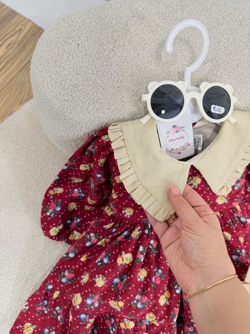 IMG-20251101-WA0003 کد ۲۸۱۴ پیراهن لینن کرکی قرمز (زرشکی روشن) - Image 3