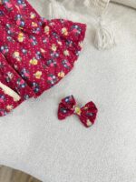 کد ۲۸۱۴ پیراهن لینن کرکی قرمز (زرشکی روشن) - Image 5