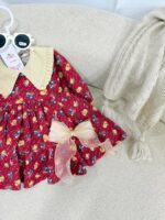 کد ۲۸۱۴ پیراهن لینن کرکی قرمز (زرشکی روشن) - Image 4