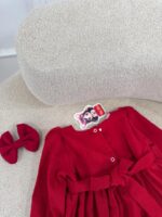 کد ۲۸۲۲ پیراهن قرمز یقه سوزندوزی طرح سارینا - Image 3