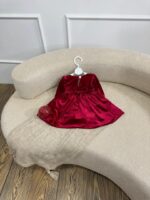 کد ۲۸۲۳ پیراهن مخمل کره ای جلوگلدوزی طرح گل - Image 4