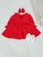 کد ۲۸۳۷ پیراهن طرح پفکی قرمز - Image 2