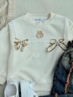 کد 2854 تک بلوز وارداتی لبوبو با دو پاپیون روی سینه - Image 3