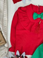 کد ۲۸۶۱ بلوز قرمز و دامن سبز مازراتی - Image 3