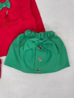 کد ۲۸۶۱ بلوز قرمز و دامن سبز مازراتی - Image 4