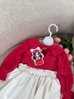 کد ۲۸۶۲ بلوز قرمز+دامن چرم سفید - Image 5