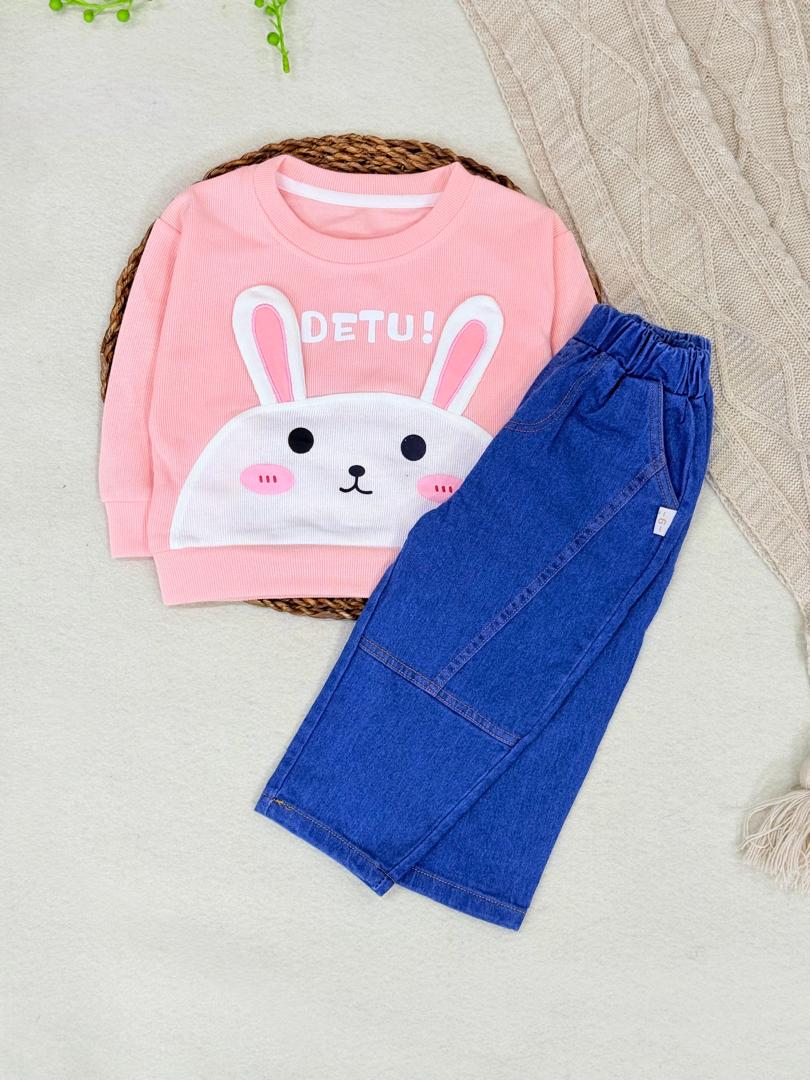 کد ۲۸۷۸ ست بلوز + شلوار جین وارداتی