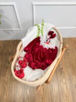 کد ۲۸۹۴ بادی مخمل قرمز یقه گیپور نیلای