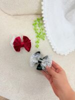 کد ۲۸۹۶ گلسر مخمل گیپور دار جفتی(۲عددی) - Image 2