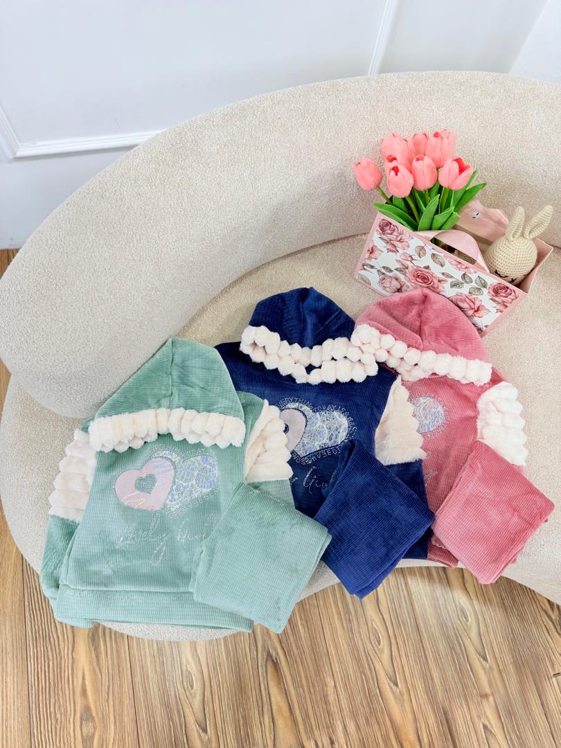 کد ۲۸۶۵ هودی شلوار وارداتی Two heart