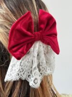 کد ۲۸۷۷ گلسر مخمل توری طرح نارگل - Image 2