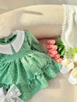 کد ۲۹۱۱ پیراهن شکوفه ریز سبز ماچا - Image 2