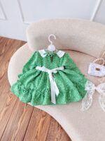 کد ۲۹۱۱ پیراهن شکوفه ریز سبز ماچا - Image 4