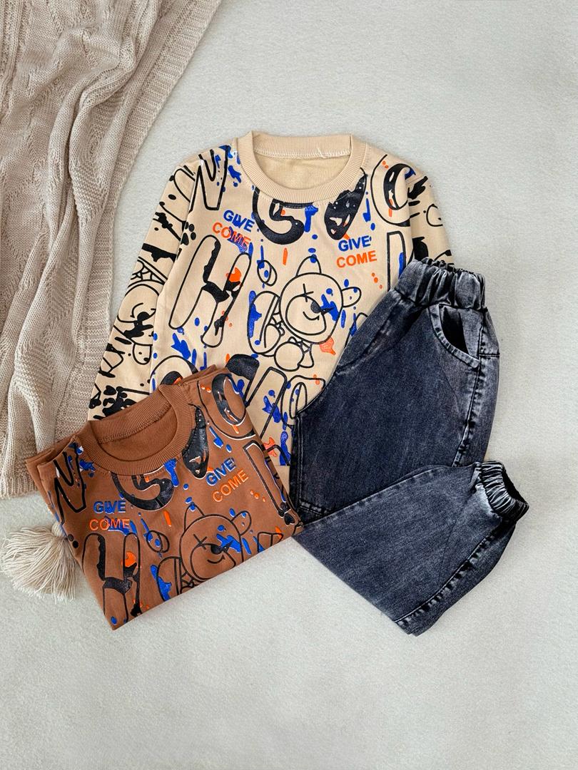 کد ۲۹۲۳ بلوز دورس و شلوار جین GIVE COME