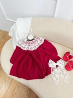 کد ۲۹۲۴ پیراهن یلدایی قرمز طرح تارا - Image 3