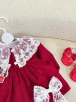 کد ۲۹۲۴ پیراهن یلدایی قرمز طرح تارا - Image 4