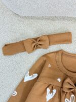 کد ۲۹۲۶ بلوز شلوار و هدبند طرح قلب کرم - Image 2