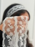 کد ۲۹۳۸ تل توری سفید طرح رها - Image 4