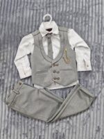 کد ۳۰۰۲ سه تیکه جلیقه + پیراهن+ شلوار +کراوات پسرانه - Image 2