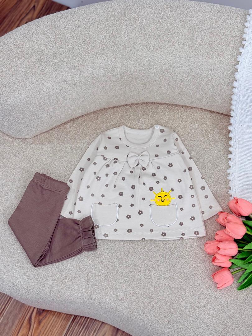 کد 2965 بلوز شلوار طرح خوشید خانم