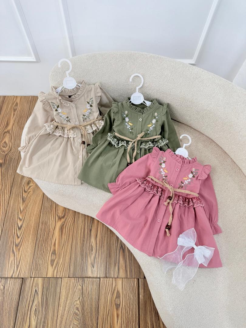 کد 2980 پیراهن لینن کمر کنفی