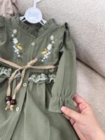 کد 2980 پیراهن لینن کمر کنفی - Image 4