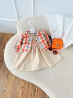 کد ۲۹۹۲ کت سارافون چهارخونه نارنجی