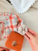 کد ۲۹۹۲ کت سارافون چهارخونه نارنجی - Image 5