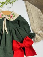 کد ۳۰۰۳ پیراهن کبریتی سبز طرح آینور - Image 7