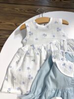 کد 3008 کت سارافون موسلین آبی طرح دریا - Image 2