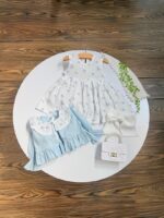 کد 3008 کت سارافون موسلین آبی طرح دریا