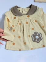 کد ۳۰۱۹ پیراهن و شلوار طرح گل شش پر - Image 3