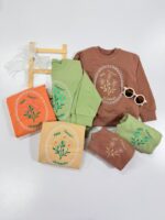 کد ۳۰۹۵ بلوز شلوار نگین دار طرح Flalvort